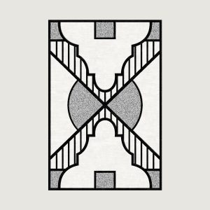 cape dutch b&w tufted rug mixali